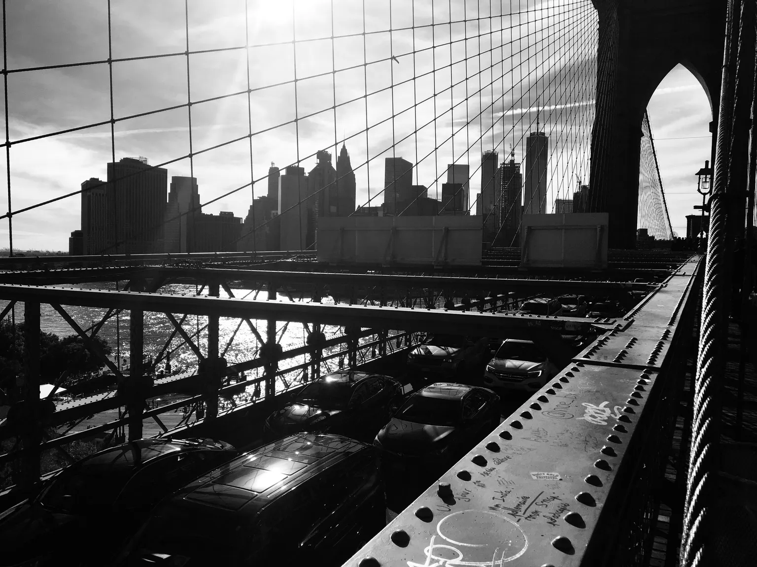 Brooklyn Bridge und die Skyline von Manhattan, fotografiert von Gereon Goldbach am 09.06.2019